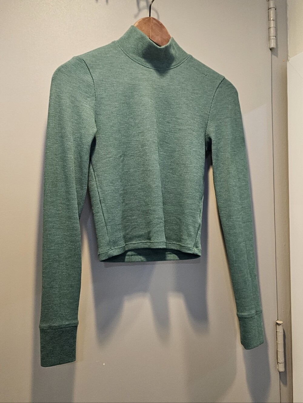 American Eagle Outfitters Sage Green Ribbed Turtleneck Crop Sweater